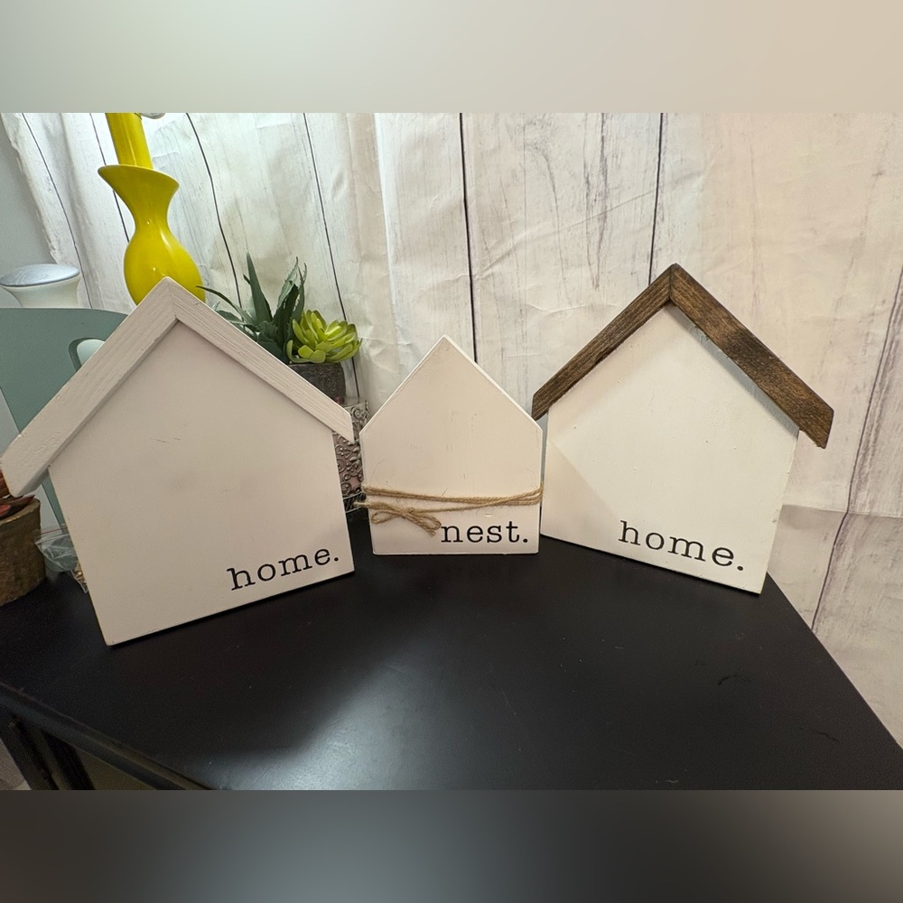 Charming White Wooden House Trio